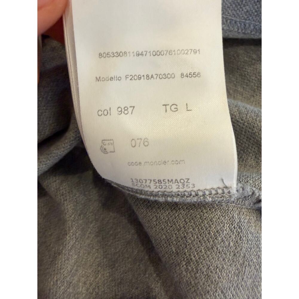 Moncler Gray Polo Shirt (Tagged L) Fits Like S/M - Picture 7 of 8